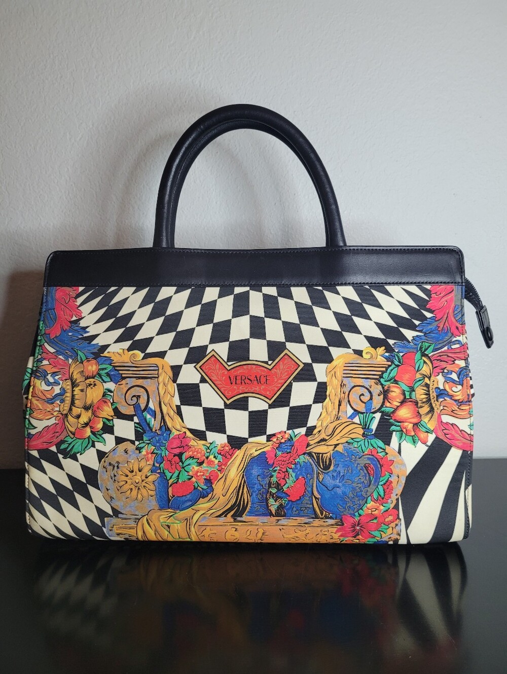 Gianni Versace Rare Psychedelic Illusion Satchel